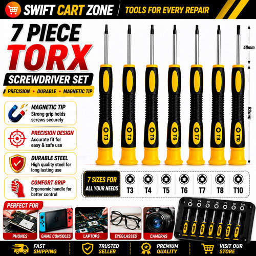 Torx screwdriver set 7pcs - torx,