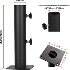 Patio Umbrella Outdoor Holder, Heavy Duty Steel Square Parasol Stand Adjustable