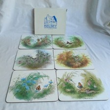 Vintage Set of 6 Kelsey of Stonehouse Melamine Place Mats 24.2x 19.2cm Butterfly