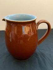 Denby Homestead 1.5 pint brown jug with blue interior