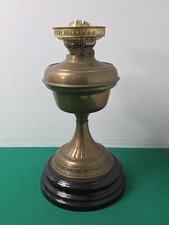 Vintage Brass Oil Lamp & Black