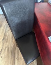 Dark Mahogany Wood Table & 6