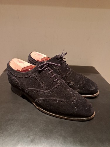 Cheaney black suede oxford - suede,