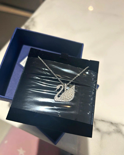 Swarovski swan crystal pendant - crystal,
