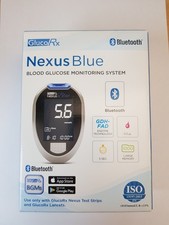 GlucoRx Nexus Blue Blood Glucose Monitoring System Diabetic Starter Bluetooth