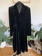 Stunning Hobbs Black Velvet Coat Jacket 18 Goth Vampire Opera Silk Large XL XXL
