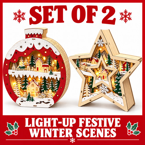 Set wooden light - of, 2