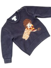Ralph Lauren Boys Jumper Sweater Knitted Puppy Dog Cute Navy Blue Childs Age 18M