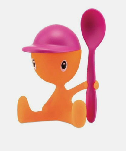 Alessi pink egg cup spoon - egg,