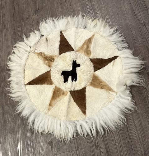 Sheepskin wool llama rug - 36”,