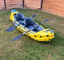 Intex Explorer K2 Kayak 2 Person Inflatable Canoe Boat with Pump - Yellow/ Black