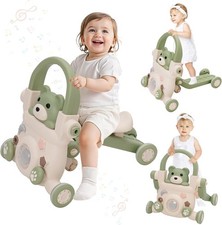 3-in-1 Sit-to-Stand Baby Walker Adjustable Speed Toddler Musical Chair & Lights
