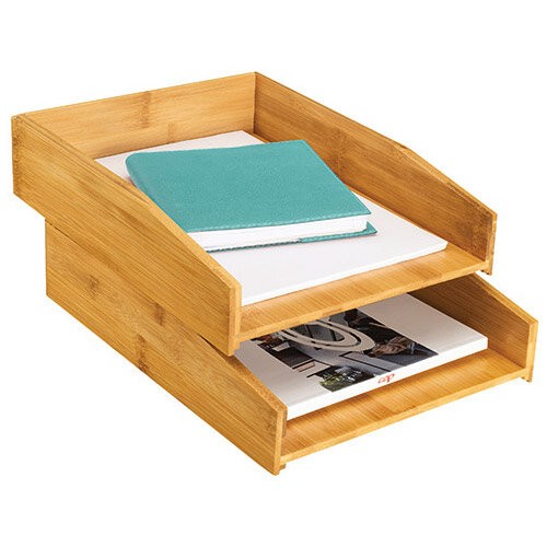Bamboo letter trays - bamboo, (pack