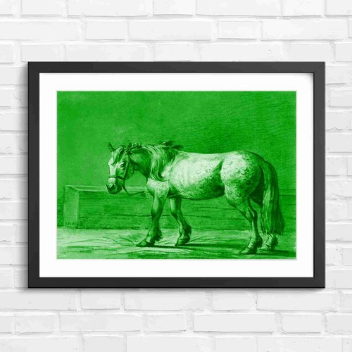 Dappled grey draft horse green - grey,