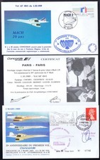 '89 TWO AF CONCORDE 20th ANNIVERSARY FLT COVERS SIGNED Cpt CHEMEL+_TOULOUSE_RA