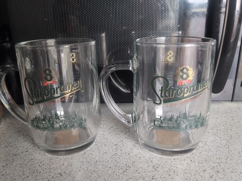 Staropramen beer pint glass - staropramen,