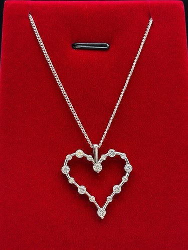 Sterling silver and heart - and, cz