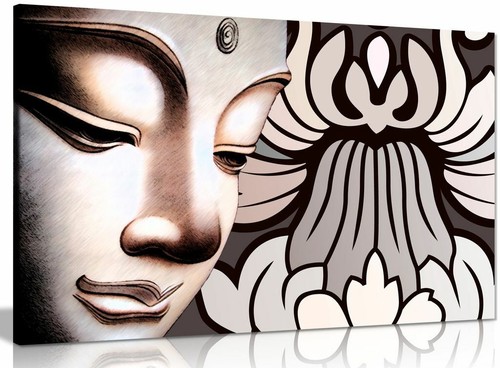Buddha flowers canvas wall - &,