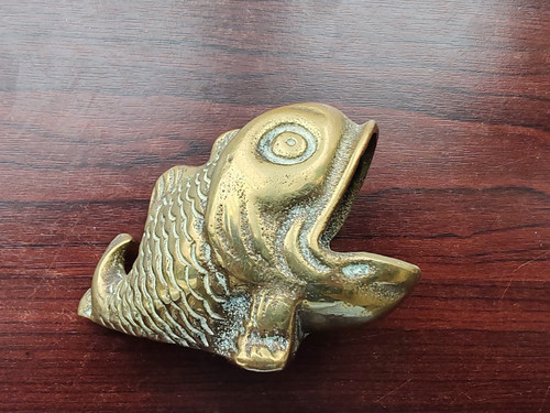 Vintage brass fish - brass, mouth