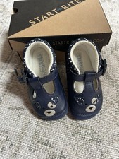 Start Rite Little Paws Navy Leather Baby Shoes 3.5G