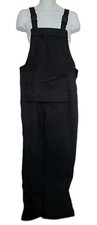 Unbranded - Black Bib & Brace Button Fly Dungarees Work wear Size UK Large