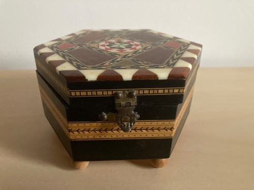 Vintage hexagonal wooden