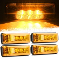 4x LED Side Marker Lights 12V24V Orange Amber Indicator Truck Lorry Bus Trailer,