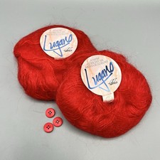 Hayfield Lugano Red Mohair Wool 50g Ball X2 New Pillar Box Same Lot Number