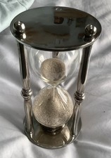Silver Plated Hour Glass Egg Timer 5 Minutes 