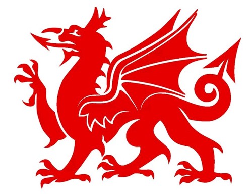 Large red welsh dragon car - large,