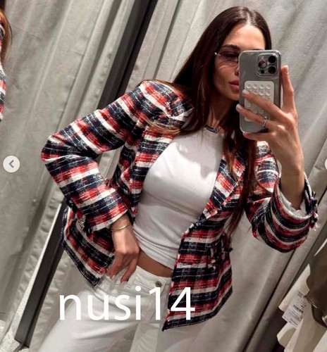 Zara new woman plaid - new, peplum