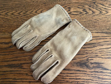 MENS POLO RALPH LAUREN SUEDE THINSULATE SAND GLOVES SIZE S SMALL