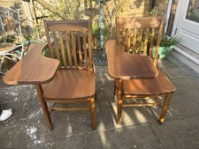 vintage Oak Student Chair/Desk - Made In USA-Price For Each One-Dlvry Possible