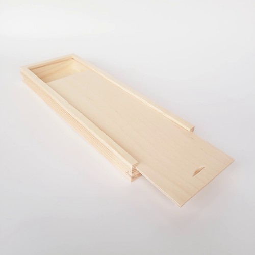 Wooden box with sliding lid - wooden,