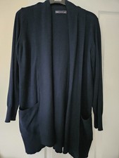 Marks and Spencer Navy Roll Collar Cardigan NWOT Size UK Medium = 14/16