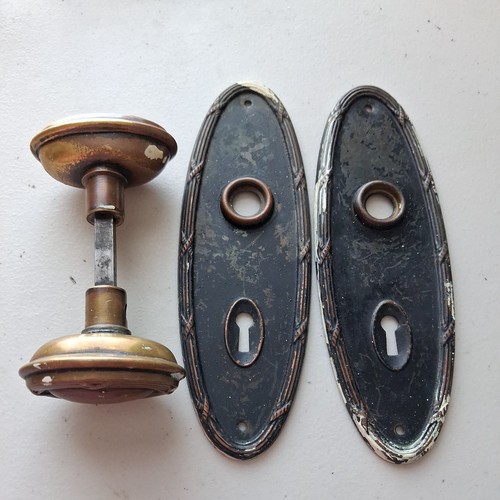 Vintage brass door knob handle - brass,