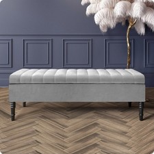 Velvet Ottoman Storage Bench