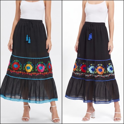 Embroidered floral boho - embroidered,