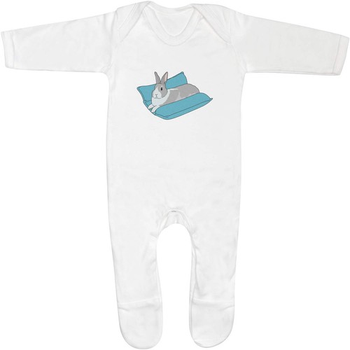 Resting bunny baby romper - 'resting,