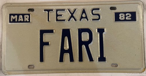 Vanity fari faris license - vanity,