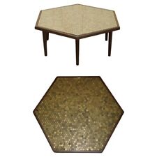 ANTIQUE CIRCA 1920 COFFEE TABLE COVERS IN ENGLISH THREE PENCE COINS FROM 1940'S