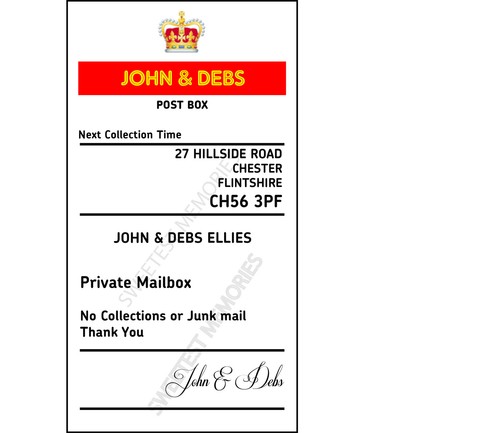 Post box sign for - box,