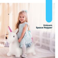 INFLATABLE UNICORN SPACE HOPPER JUMP BOUNCE KIDS OUTDOOR ANIMAL RIDE ON TOY FUN 