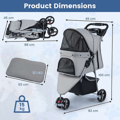 Pet stroller adjustable - pet,