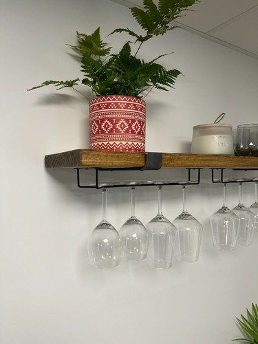 Rustic wooden shelf - shelf, urban
