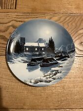 Wedgwood Collector Plate - Waterways by Winter Moonlight : Waiting for the Thaw