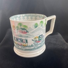 Antique EARLY STEAM TRAIN MUG