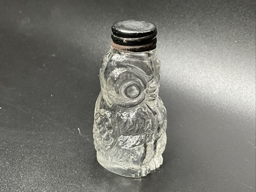 Glass owl bottle - owl, lid
