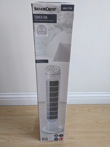 Silvercrest white tower - white, fan