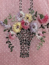 Vintage Pink Embroidered